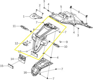 QJ SRK400RR Arka Çamurluk