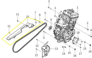 QJ SRK125R Arka Tekerlek Zincir Muhafaza