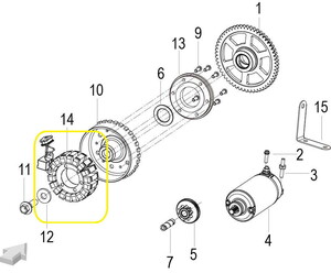 QJ VPS125/LTM125 Statör