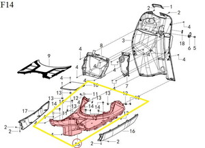 QJ LTM125 Ön Basamak Plastiği kahverengi