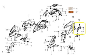 QJ SRK125S Benzin Deposu İç Plastik Parça sol