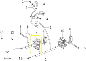 KOVE 800X Ön Fren Merkezi Alt sol