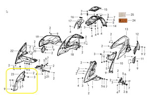 QJ SRK125S Benzin Deposu İç Plastik Parça sağ
