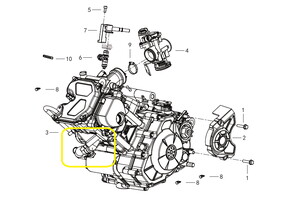 QJ SRK125S Motor Bloğu Su Hortumu