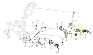 QJ SRV550ST Arka Basamak Braketi sol