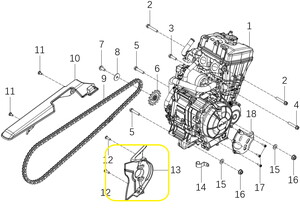 QJ SRK125S/SRK125R Ön Zincir Dişlisi Muhafazası