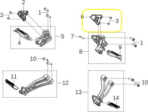 KOVE 125R/250R/250RR Ön Basamak Muhafazası sağ