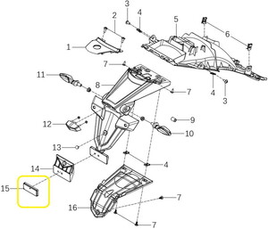 JAWA 500X Arka Çamurluk Reflektör 
