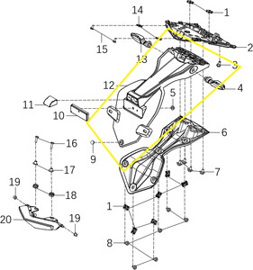KOVE 125R/250R/250RR Arka Çamurluk Kuyruğu
