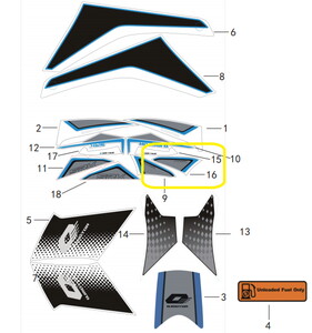 QJ SRK125R Kuyruk Stıcker mavi sol