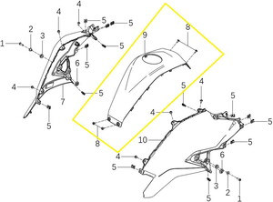 BAROSSA JEDI750 Benzin Deposu Üst Plastiği