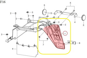 QJ LTM125 Arka Çamurluk