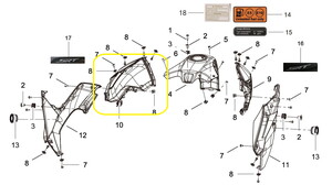 QJ SRT550X Benzin Deposu Grenajı  beyaz/sağ