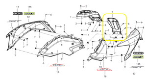 QJ SRT800X Benzin Deposu Tank Ped Plastiği