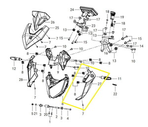 QJ TRX12 Ön Far Kulağı kırmızı sol