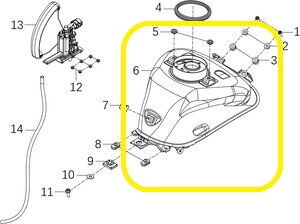 Qj SRK125S Benzin Deposu siyah