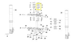 QJ SRK125S Direksiyon Üst Tabla Kelepçesi Takım