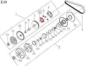  QJ VPS 125 TAHRİK SETİ BURÇLARI BAGA 6LI V36