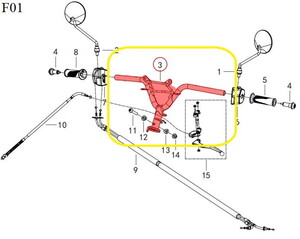 QJ VPS125/LTM125 Direksiyon/Gidon
