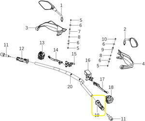 JAWA 500X/KOVE 510X/125R/250R/250RR Direksiyon Elciği sol