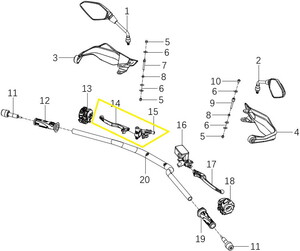  KOVE 510X/250R Debriyaj Kolu Kütüklü sol