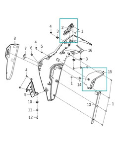 KOVE 800X Yan Grenajı İç Plastik 3lü Takım sol