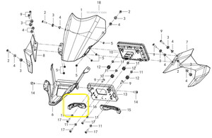 QJ SRT800X Kilometre Saati Tablası Kolu sağ