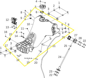 KOVE 800X Benzin Deposu