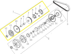 QJ VPS125/LTM125 Ön Varyatör