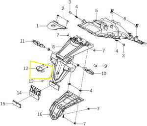 QJ TRX12 Arka Plaka  Aydınlatma Lambası