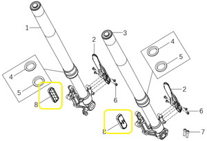 KOVE 510F/JAWA 500F Ön Amortisör Yan Reflektörü