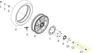 KOVE 800X Arka Tekerlek Göbek Mili