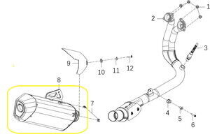 KOVE 800X Egzoz Arka Tüp