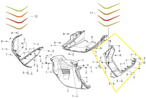 QJ ATR125 Ön torpido  Kapağı gümüş sol